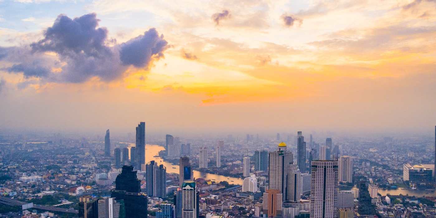 Bangkok skyline at dusk